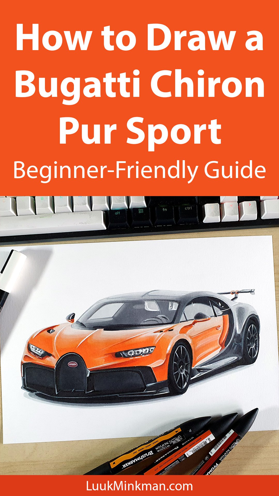 How to Draw a Simple Bugatti | Bugatti Chiron Pur Sport Drawing Tutorial